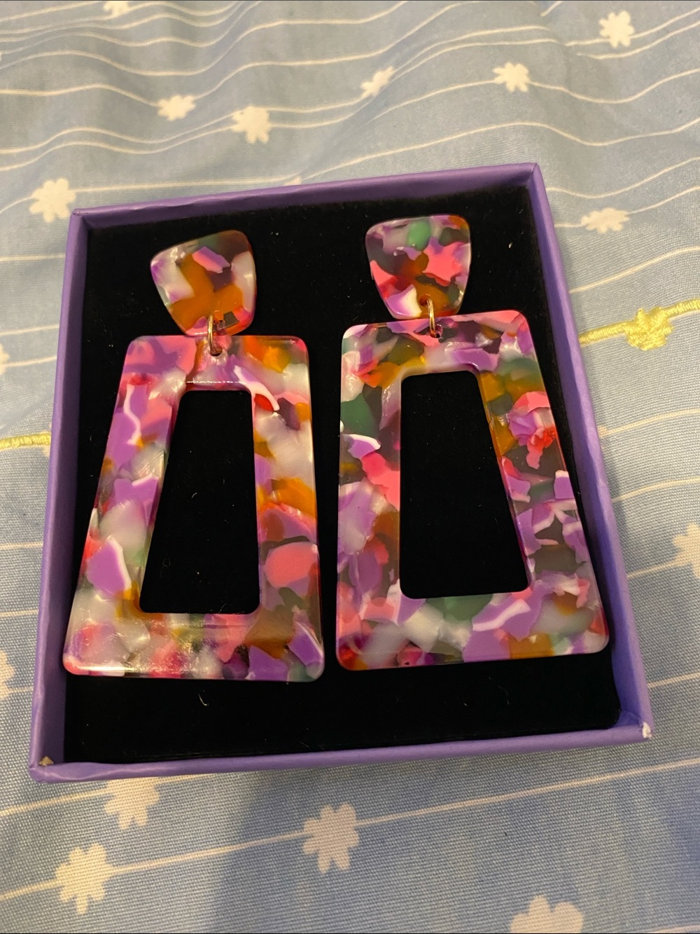 Color Street multi color earrings.  Bold style